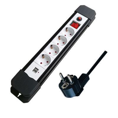 качество  EU 4 residential/general purpose german outlets with usb power extension cord with surge protector overload protector power strip завод